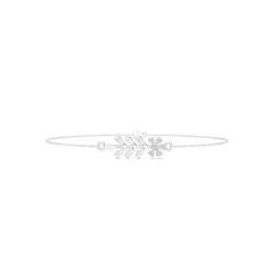 สร้อยข้อมือเพชรโมอีส Round Diamond Leaf Design Bracelet