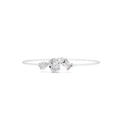 สร้อยข้อมือเพชรโมอีส Oval Emerald Pear Cut Diamond Bracelet Woman