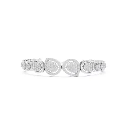 สร้อยข้อมือเพชรโมอีส Pear Shapes With Round Cut Diamond Bracelet Woman