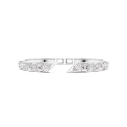 กำไลข้อมือเพชรโมอีส Round Cut Diamond Open Cuff Bracelet Woman