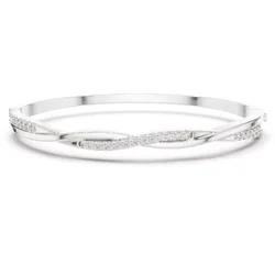 กำไลข้อมือเพชรโมอีส Twisted Design One Side Round Cut Bracelet Woman