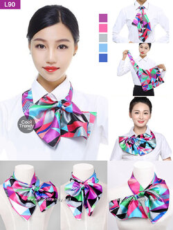 ผ้าพันคอสำเร็จรูป ผ้ายูนิฟอร์ม uniform ผ้าไหมซาติน : L90