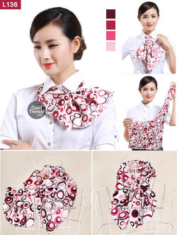 L136 ผ้าพันคอสำเร็จรูป ผ้ายูนิฟอร์ม uniform ผ้าไหมซาติน