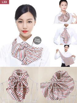 ผ้าพันคอสำเร็จรูป ผ้ายูนิฟอร์ม uniform ผ้าไหมซาติน : L33