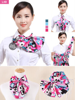 ผ้าพันคอสำเร็จรูป ผ้ายูนิฟอร์ม uniform ผ้าไหมซาติน : L49