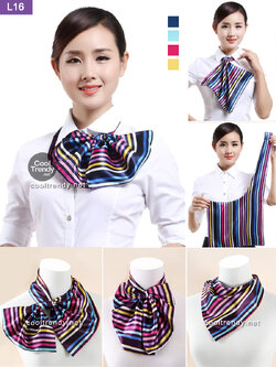 ผ้าพันคอสำเร็จรูป ผ้ายูนิฟอร์ม uniform ผ้าไหมซาติน : L16