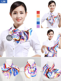 ผ้าพันคอสำเร็จรูป ผ้ายูนิฟอร์ม uniform ผ้าไหมซาติน : L36