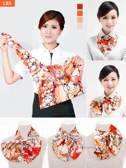 ผ้าพันคอสำเร็จรูป ผ้ายูนิฟอร์ม uniform ผ้าไหมซาติน : L93