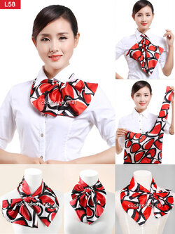 ผ้าพันคอสำเร็จรูป ผ้ายูนิฟอร์ม uniform ผ้าไหมซาติน : L58