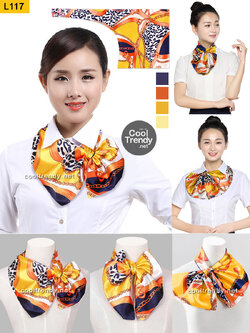 ผ้าพันคอสำเร็จรูป ผ้ายูนิฟอร์ม uniform ผ้าไหมซาติน : L117