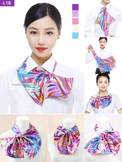 ผ้าพันคอสำเร็จรูป ผ้ายูนิฟอร์ม uniform ผ้าไหมซาติน : L18