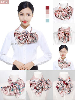 L112 ผ้าพันคอสำเร็จรูป ผ้ายูนิฟอร์ม uniform ผ้าไหมซาติน