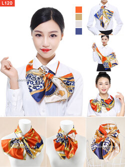 ผ้าพันคอสำเร็จรูป ผ้ายูนิฟอร์ม uniform ผ้าไหมซาติน : L120