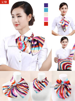 ผ้าพันคอสำเร็จรูป ผ้ายูนิฟอร์ม uniform ผ้าไหมซาติน : L19