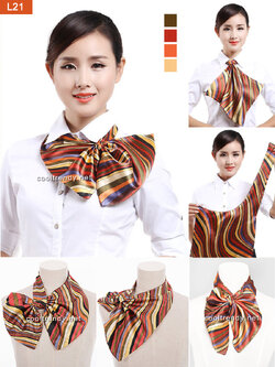 ผ้าพันคอยูนิฟอร์ม ผ้าพันคอสำเร็จรูป ผ้าไหมซาติน : L21