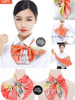 L61 ผ้าพันคอสำเร็จรูป ผ้ายูนิฟอร์ม uniform ผ้าไหมซาติน