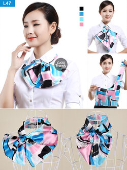 ผ้าพันคอสำเร็จรูป ผ้ายูนิฟอร์ม uniform ผ้าไหมซาติน : L47