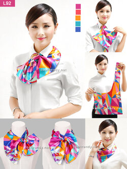 L92 ผ้าพันคอสำเร็จรูป ผ้ายูนิฟอร์ม uniform ผ้าไหมซาติน