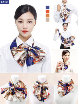 ผ้าพันคอสำเร็จรูป ผ้ายูนิฟอร์ม uniform ผ้าไหมซาติน L119