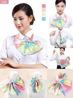 ผ้าพันคอสำเร็จรูป ผ้ายูนิฟอร์ม uniform ผ้าไหมซาติน : L64