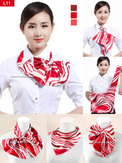 ผ้าพันคอยูนิฟอร์ม ผ้าพันคอสำเร็จรูป ผ้าไหมซาติน : L11