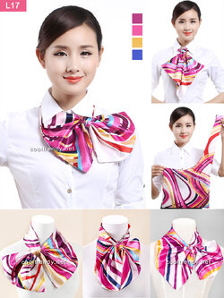 ผ้าพันคอสำเร็จรูป ผ้ายูนิฟอร์ม uniform ผ้าไหมซาติน : L17