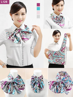 L126 ผ้าพันคอสำเร็จรูป ผ้ายูนิฟอร์ม uniform ผ้าไหมซาติน