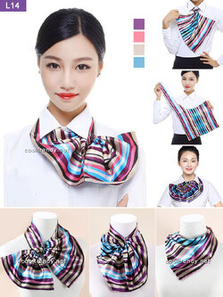 ผ้าพันคอสำเร็จรูป ผ้ายูนิฟอร์ม uniform ผ้าไหมซาติน : L14