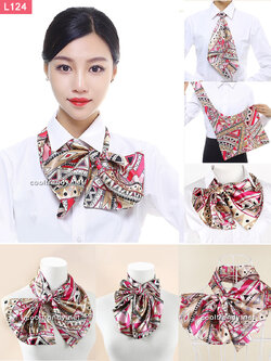 L124 ผ้าพันคอสำเร็จรูป ผ้ายูนิฟอร์ม uniform ผ้าไหมซาติน