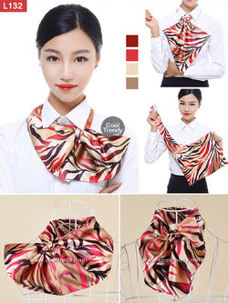 L132 ผ้าพันคอสำเร็จรูป ผ้ายูนิฟอร์ม uniform ผ้าไหมซาติน