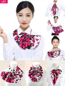 ผ้าพันคอสำเร็จรูป ผ้ายูนิฟอร์ม uniform ผ้าไหมซาติน : L57