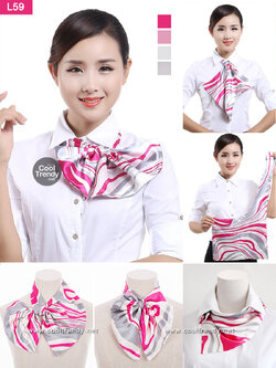 ผ้าพันคอสำเร็จรูป ผ้ายูนิฟอร์ม uniform ผ้าไหมซาติน : L59