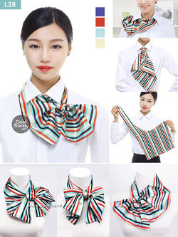ผ้าพันคอสำเร็จรูป ผ้ายูนิฟอร์ม uniform ผ้าไหมซาติน : L28