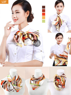 ผ้าพันคอสำเร็จรูป ผ้ายูนิฟอร์ม uniform ผ้าไหมซาติน : L37