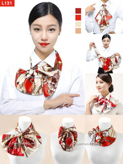 ผ้าพันคอสำเร็จรูป ผ้ายูนิฟอร์ม uniform ผ้าไหมซาติน : L131