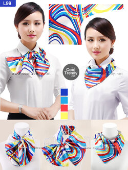 ผ้าพันคอสำเร็จรูป ผ้ายูนิฟอร์ม uniform ผ้าไหมซาติน : L99