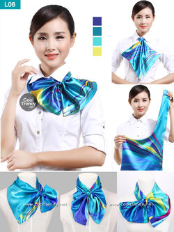 ผ้าพันคอยูนิฟอร์ม ผ้าพันคอสำเร็จรูป ผ้าไหมซาติน : L06