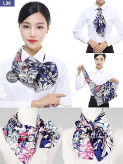 ผ้าพันคอสำเร็จรูป ผ้ายูนิฟอร์ม uniform ผ้าไหมซาติน : L96