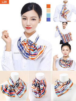 ผ้าพันคอสำเร็จรูป ผ้ายูนิฟอร์ม uniform ผ้าไหมซาติน : L26