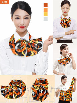 ผ้าพันคอสำเร็จรูป ผ้ายูนิฟอร์ม uniform ผ้าไหมซาติน : L39