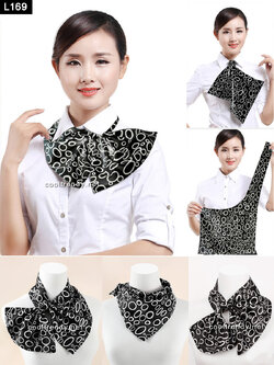 ผ้าพันคอสำเร็จรูป ผ้ายูนิฟอร์ม uniform ผ้าไหมซาติน : L169