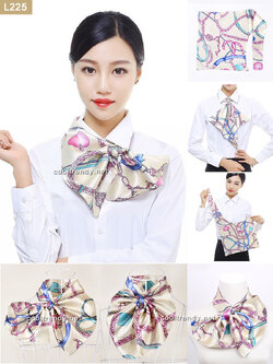 ผ้าพันคอสำเร็จรูป ผ้ายูนิฟอร์ม uniform ผ้าไหมซาติน : L225