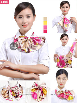 ผ้าพันคอสำเร็จรูป ผ้ายูนิฟอร์ม uniform ผ้าไหมซาติน : L108