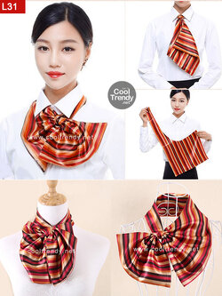 ผ้าพันคอสำเร็จรูป ผ้ายูนิฟอร์ม uniform ผ้าไหมซาติน : L31