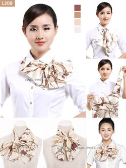 ผ้าพันคอสำเร็จรูป ผ้ายูนิฟอร์ม uniform ผ้าไหมซาติน : L209