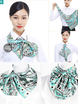 ผ้าพันคอสำเร็จรูป ผ้ายูนิฟอร์ม uniform ผ้าไหมซาติน : L125