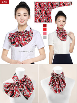 ผ้าพันคอสำเร็จรูป ผ้ายูนิฟอร์ม uniform ผ้าไหมซาติน : L74