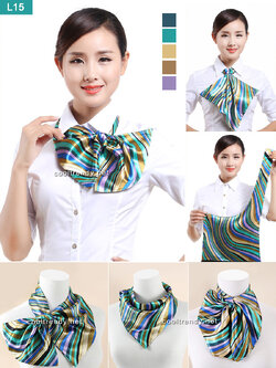 ผ้าพันคอยูนิฟอร์ม ผ้าพันคอสำเร็จรูป ผ้าไหมซาติน : L15