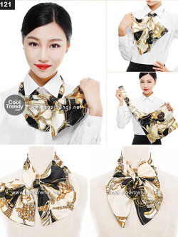 L121 ผ้าพันคอสำเร็จรูป ผ้ายูนิฟอร์ม uniform ผ้าไหมซาติน