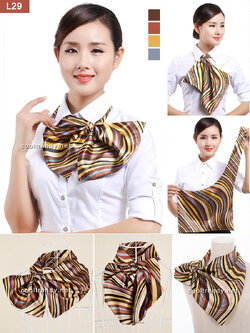 ผ้าพันคอยูนิฟอร์ม ผ้าพันคอสำเร็จรูป ผ้าไหมซาติน : L29